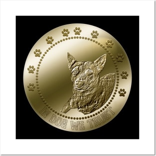 Funny Australian Cattle Dog Crypto Coin Art Posters and Art